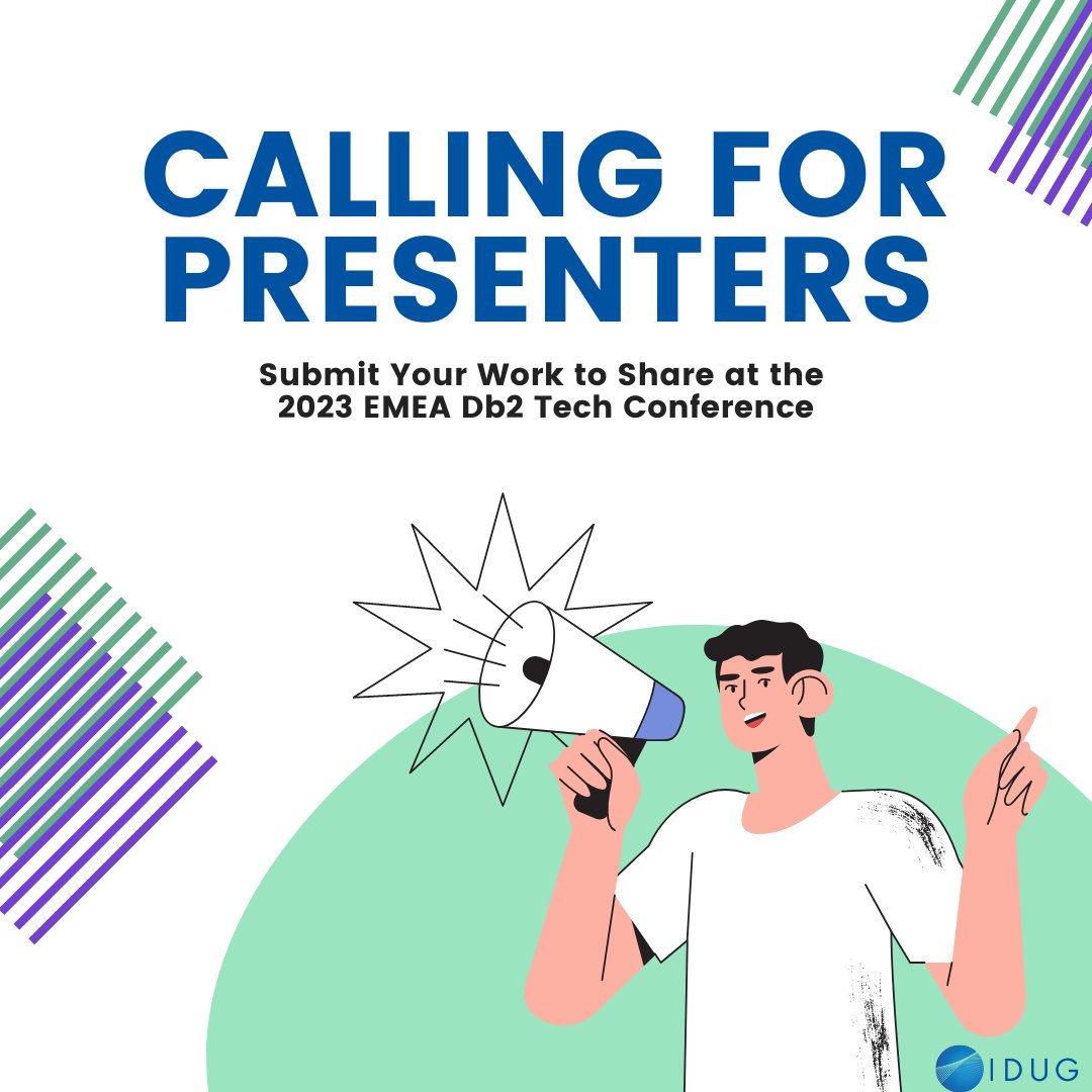 Calling for Presenters! #IDUG’s 2023 EMEA #Db2 Tech Conference will be in Prague from October 15th through October 19th and we are calling for those of you who have content to share with your community! Submit your abstracts here by April 16th. buff.ly/3KivEpN