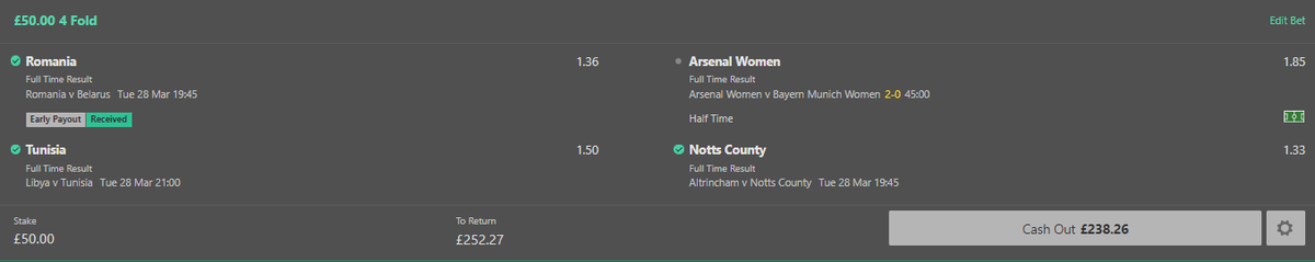 Bets_Mo's tweet photo. https://t.co/QDnlMsq59U

Giveaway Winner is @patrickllopes 🥳

DM me for your prize!

Arsenal Women's winning so our other acca looking good, might do another giveaway for this👀❤️ https://t.co/ku97ogIIVU