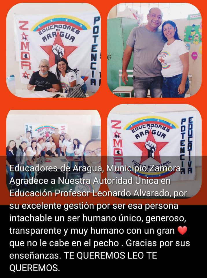 de_educadores's tweet photo. Felicitaciones por su Gran Gestión 💪 profesor @leoalvacabrera de parte de todo el Equipo de Educadores de Aragua en el Municipio Zamora, Gran ser humano que con humildad logro que nuestro Municipio Zamora 💪 avanzará en calidad Educativa #Zamora https://t.co/AWLGrSmCzf