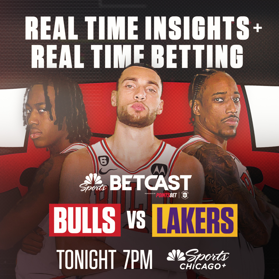 CHSN_Bulls's tweet photo. TONIGHT! 🤑

Join the BetCast on our PLUS channel as the Bulls look for a 2nd straight season sweep of the Lakers! 

@PointsBetUSA | @NBCSportsBet https://t.co/IfvTEOMTIn