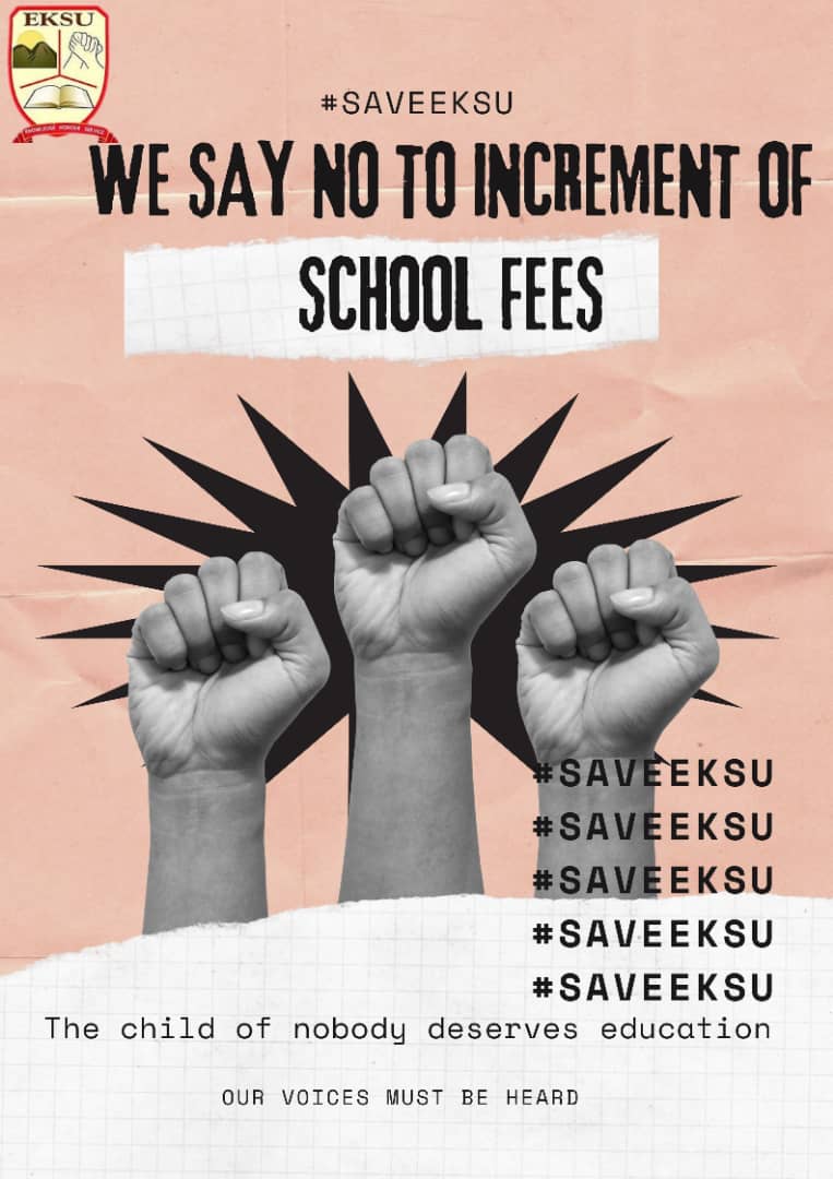 #SaveEKSU 
@maryosoomotoso1 @ekitimedia @senAdetunmbi @kimoointl @DeborahToluwase  @imgorosoekiti @blessingmoyino
@RtToba
@cpsekiti
@oapaynigeria @ceasarolu @ekitistategov @bisiafayemi @FunminyiAfuye @kfayemi @biodunaoyebanji @olumuyiwaayo @iMotivateAfrica 
#SaveEKSU