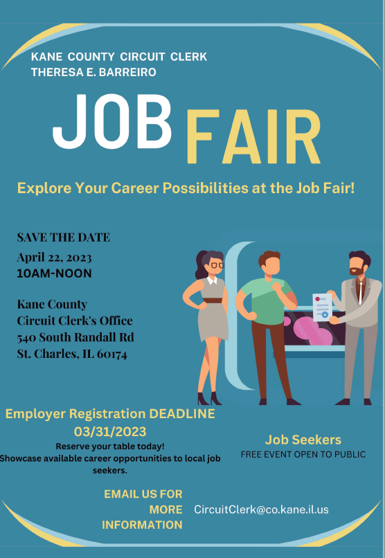 Kane_CircuitClk's tweet image. Please SHARE!!!  Reserve your table today! DEADLINE 03/31/2023-Showcase available career opportunities to local job seekers.  @Kane_CircuitClk #jobfair #employmentopportunities #kanecounty