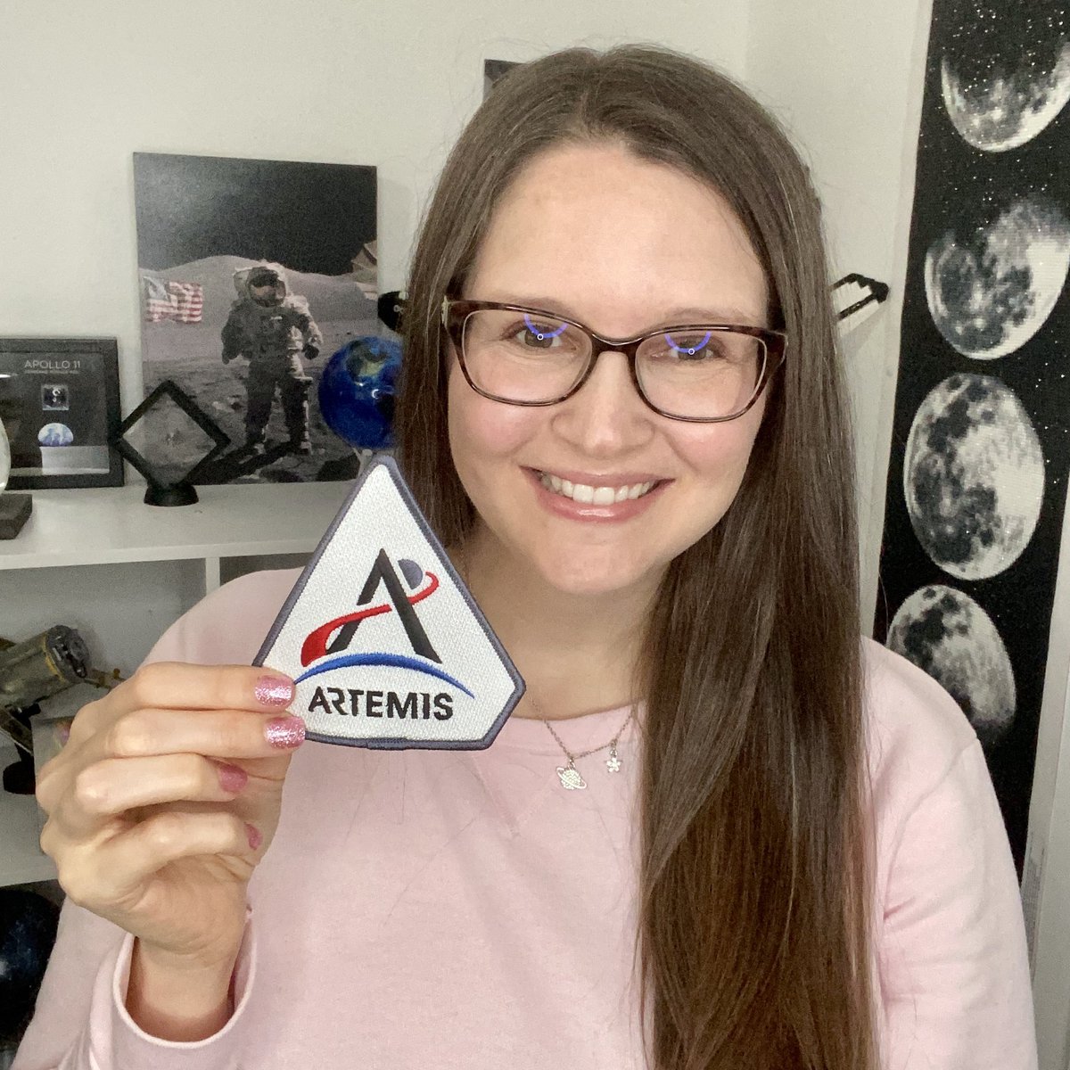spacebycristina's tweet photo. I’m trying to get my twitter going. My first tweet will be to share exciting news. I’m happy to announce that I’ll be attending the #NASAsocial at @NASA_Johnson to cover the Artemis II astronaut announcement.  I usually post on Instagram, but I’m going to give Twitter a try. 🫣 https://t.co/QZx1Krn8am