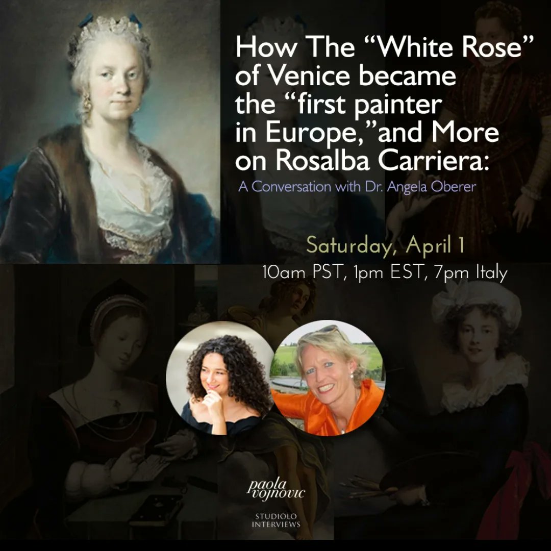 #RosalbaCarriera remains probably the most successful female artist of all times. Join us for this very special event with Dr. Angela Oberer.
#rococo #PaolasStudiolo
#venetian #artist
paolavojnovic.com/post/conversat…