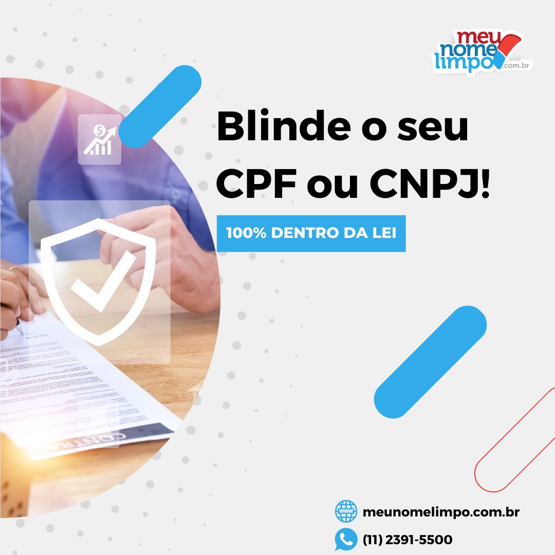 🚨 ATENÇÃO! 🚨  Além de limparmos seu nome ou CPNJ, ele ficará blindado contra negativações por 6 meses!  100% dentro da LEI!

#meunomelimpo #cpfsujo #educaçãofinanceira #planejamentofinanceiro #nomesujo #dívidas #SPC #serasa