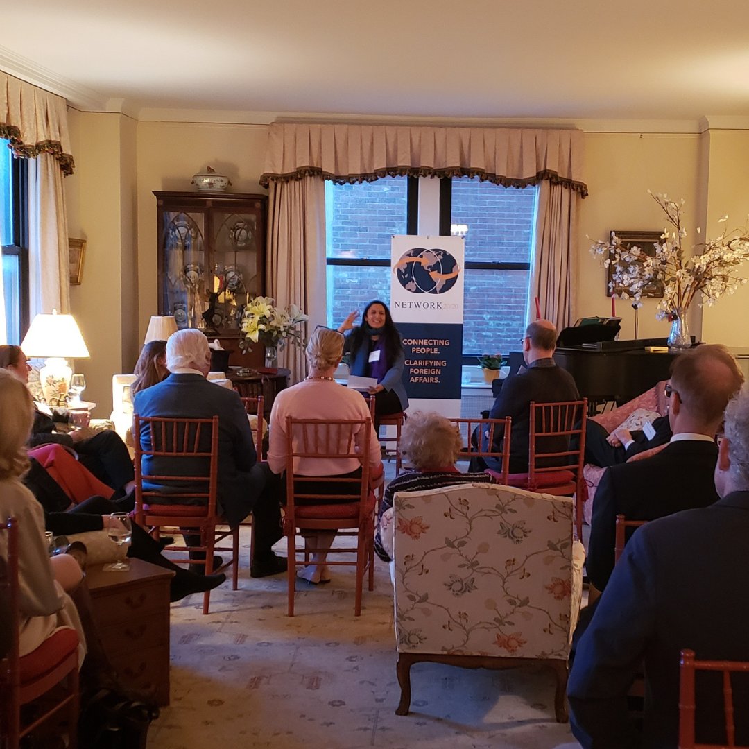 Network2020's tweet photo. #ThankYou @DrMahaAziz for a very insightful in-person discussion on the #political, #economic, and #social #consequences and risks in a post-pandemic #world that are featured in her upcoming book, A Global Spring.
#vbs #network2020 https://t.co/noMg01mvsr