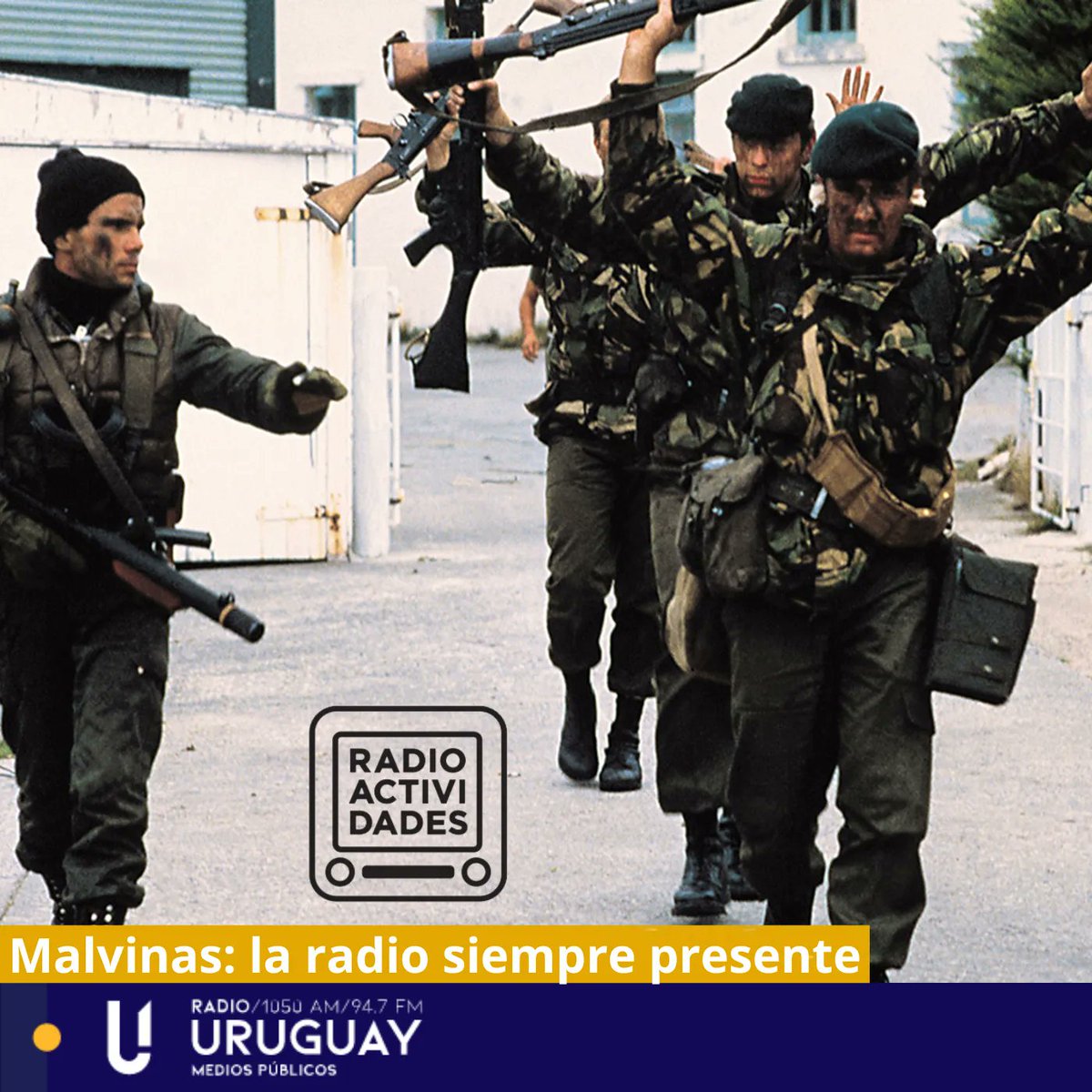ractividades's tweet photo. 👉 #FindeSemana en #Radioactividades
🔊 Monica Maronna y #Prendidos al #dial.
🎙La Guerra de #Malvinas y la #radio
⏰️ #Mediodìa.
📻 AM1050 FM94.7 #RadioUruguay.
🇺🇾 Red Pública de FM.
📲 https://t.co/Gky3KiY6Uv https://t.co/2JxRZBsX1a