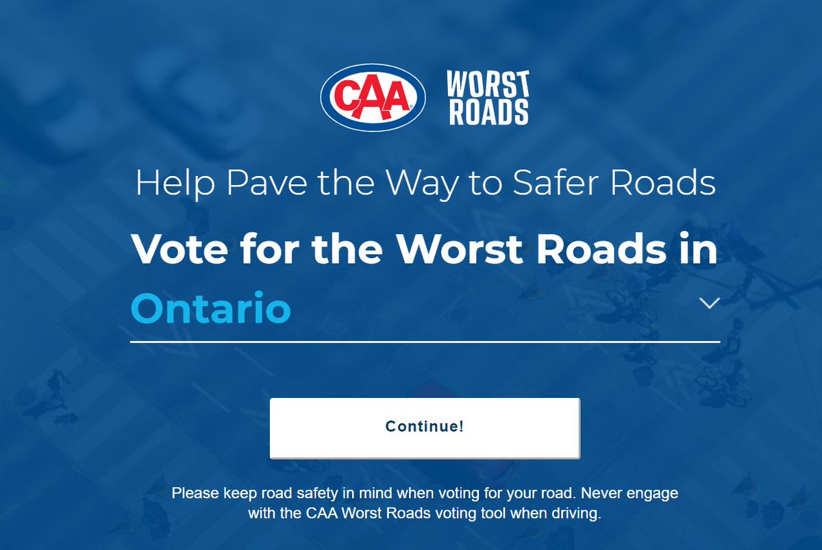 Wow, 24 hours after the start of the @CAASCO #ONWorstRoads campaign, Ontarians have already nominated 2,000 roads! Keep it up. #noteitvoteit Vote here: caaworstroads.com