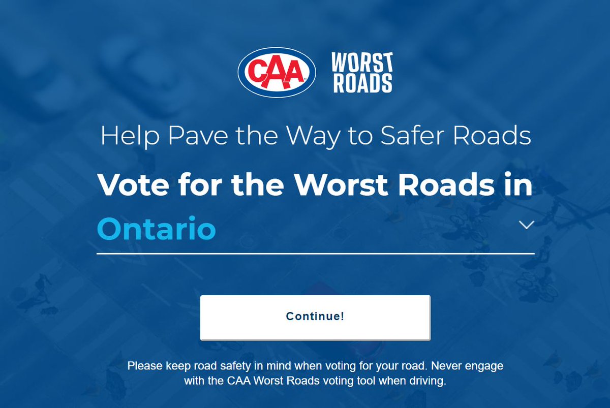 CAASCO News (@caasco_news) on Twitter photo Wow, 24 hours after the start of the <a href="/CAASCO/">CAA South Central ON</a> #ONWorstRoads campaign, Ontarians have already nominated 2,000 roads! Keep it up. #noteitvoteit
Vote here: caaworstroads.com Wow, 24 hours after the start of the <a href="/CAASCO/">CAA South Central ON</a> #ONWorstRoads campaign, Ontarians have already nominated 2,000 roads! Keep it up. #noteitvoteit
Vote here: caaworstroads.com