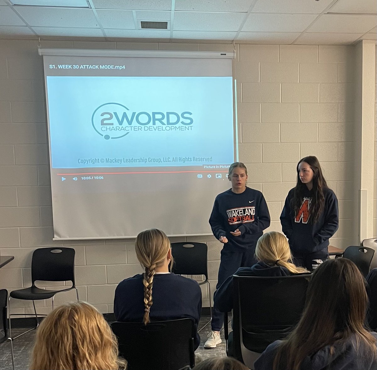 WHSoftball's tweet image. Today’s leadership lesson over #AttackMode was led by the McIllwain sisters (freshman and senior). #2Words #TogetherWeRise