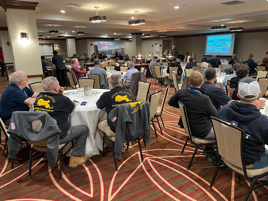 NationalLumber's tweet photo. VERSATEX hosted a great breakfast for National Lumber's customers before they went to the JLC Live Exhibit Hall on March 24, 2023. Bobby Parks gave an interesting presentation and delicious food was served. https://t.co/3xSxlOEGkL