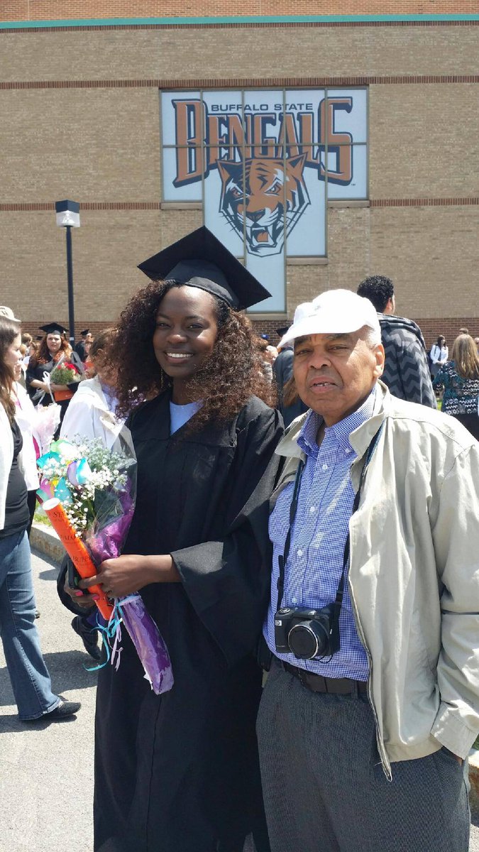 ravenscimaven's tweet image. Here is a picture from my 2014 graduation. I received a Bachelor of Arts in Biology. Pictured next to my grandpa. Go Bengals! Let's Go Buffalo! Congratulations to all of the 2023 graduates! #BuffaloState