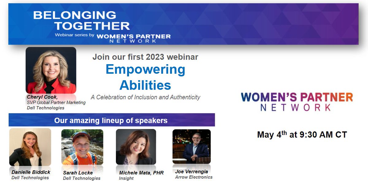 Are you ready to champion #diversity and #inclusion in your #workplace? 

Join us for the WPN's "Belonging Together" webinar series, starting with a discussion on empowering individuals with disabilities. 

Register: dell.to/3z9POfs

#DellTechWPN #IWork4Dell