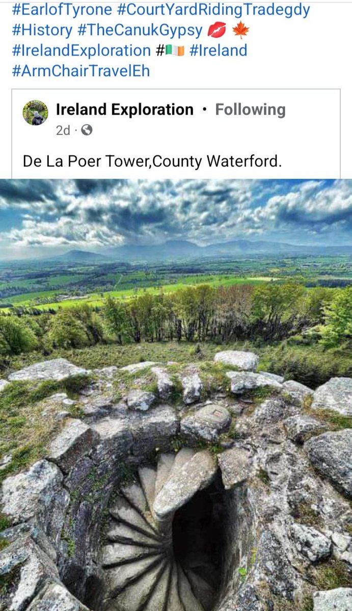 Built in 1785 as a memorial to the Earl of Tyrone who died in a freak riding accident in the courtyard . 
#DeLaPoerTower #CountyWaterford #EarlofTyrone #CourtYardRidingTradegdy #History #TheCanukGypsy 💋 🍁#IrelandExploration #🇮🇪 #Ireland #ArmChairTravelEh