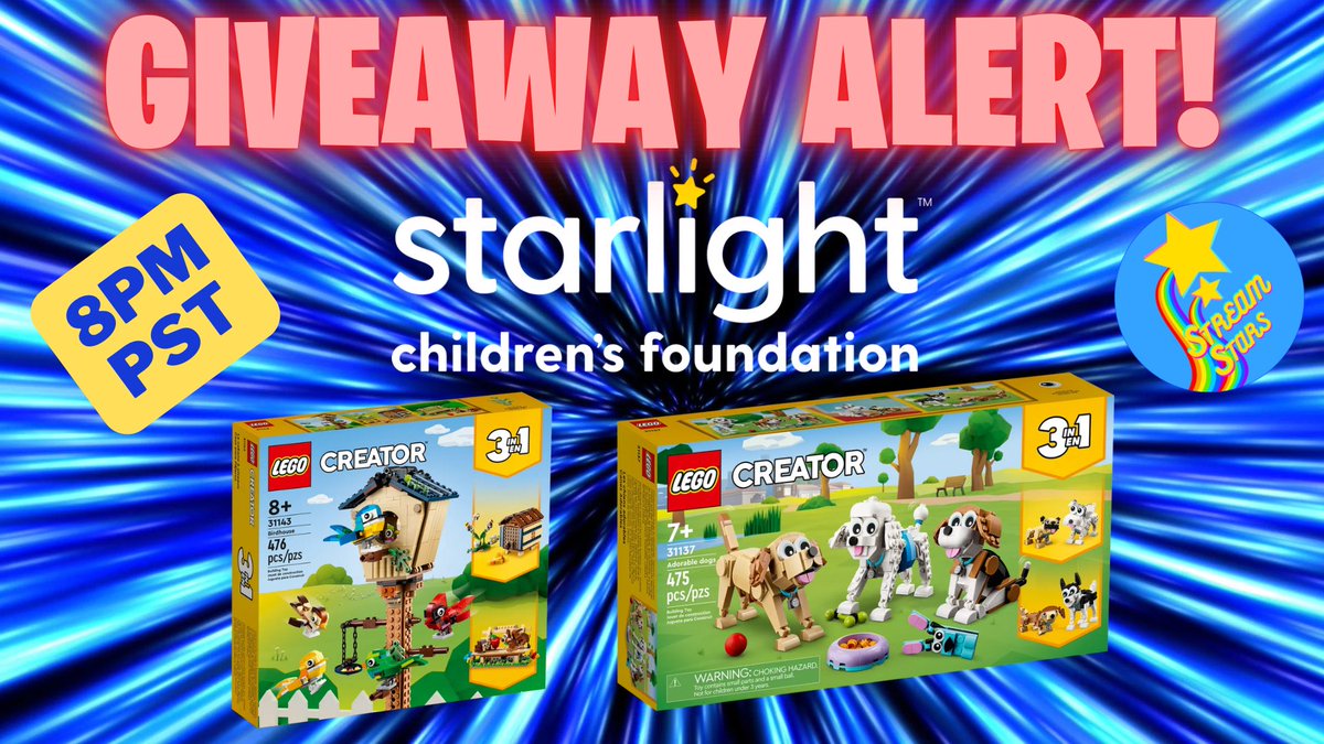 Amish Ace (@amish_ace) on Twitter photo ❗️Listen up❗️ I’m putting out #forthekids & <a href="/StarlightUS/">starlightUS</a> , will you!? #Giveaway for EACH of these Wed. AND Thurs. in a LIMTED TIME raffle at 9pm PST.
20 min timer, each increment dono of $5 = 1 tix!
More <a href="/LEGO_Group/">LEGO</a> <a href="/EAStarWars/">EA Star Wars</a> BD-1 on <a href="/Twitch/">Twitch</a>!
#charity #LEGO #afol #twitch ❗️Listen up❗️ I’m putting out #forthekids & <a href="/StarlightUS/">starlightUS</a> , will you!? #Giveaway for EACH of these Wed. AND Thurs. in a LIMTED TIME raffle at 9pm PST.
20 min timer, each increment dono of $5 = 1 tix!
More <a href="/LEGO_Group/">LEGO</a> <a href="/EAStarWars/">EA Star Wars</a> BD-1 on <a href="/Twitch/">Twitch</a>!
#charity #LEGO #afol #twitch