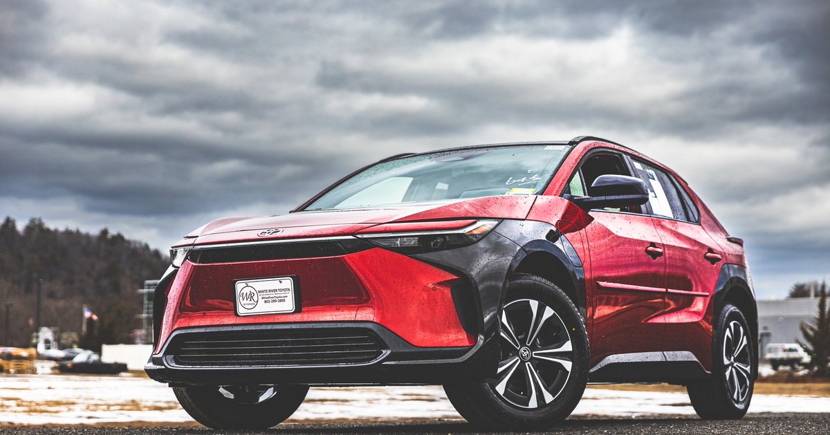 WhiteRivrToyota's tweet photo. Available now: 2023 @Toyota Bz4X XLE in Supersonic Red. Ready to make the switch to electric? Here's your chance with the AWD Bz4X! Visit our website to schedule a test drive today: https://t.co/IBFNJ0r0eq

#Toyota #LetsGoPlaces #ElectricCar #DriveElectric #UpVal #VT #NH https://t.co/XH4JCuwmy1