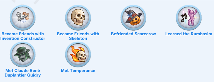 40 BRAND NEW MILESTONES, COVERING 13 PACKS!
-Obscure activities!
-Special events!
-Maxis-Match fun descriptions!
-Some custom icons!

EARLY ACCESS, FULL RELEASE APRIL 14TH
patreon.com/posts/40-new-8…

See Patreon for Details! #TheSims4 #TheSims4CC #TheSims4Mods #MilestoneCollab