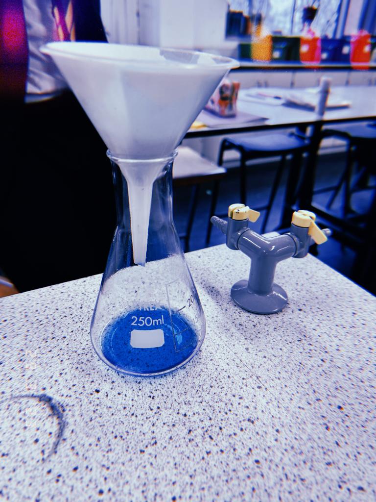 GacScienceDept's tweet photo. Year 7 have put together all the techniques they have learned in their topic on mixtures to make some lovely copper sulphate crystals! 
#intentionalexcellence 
@GACoventry https://t.co/hPVbxbLGm6