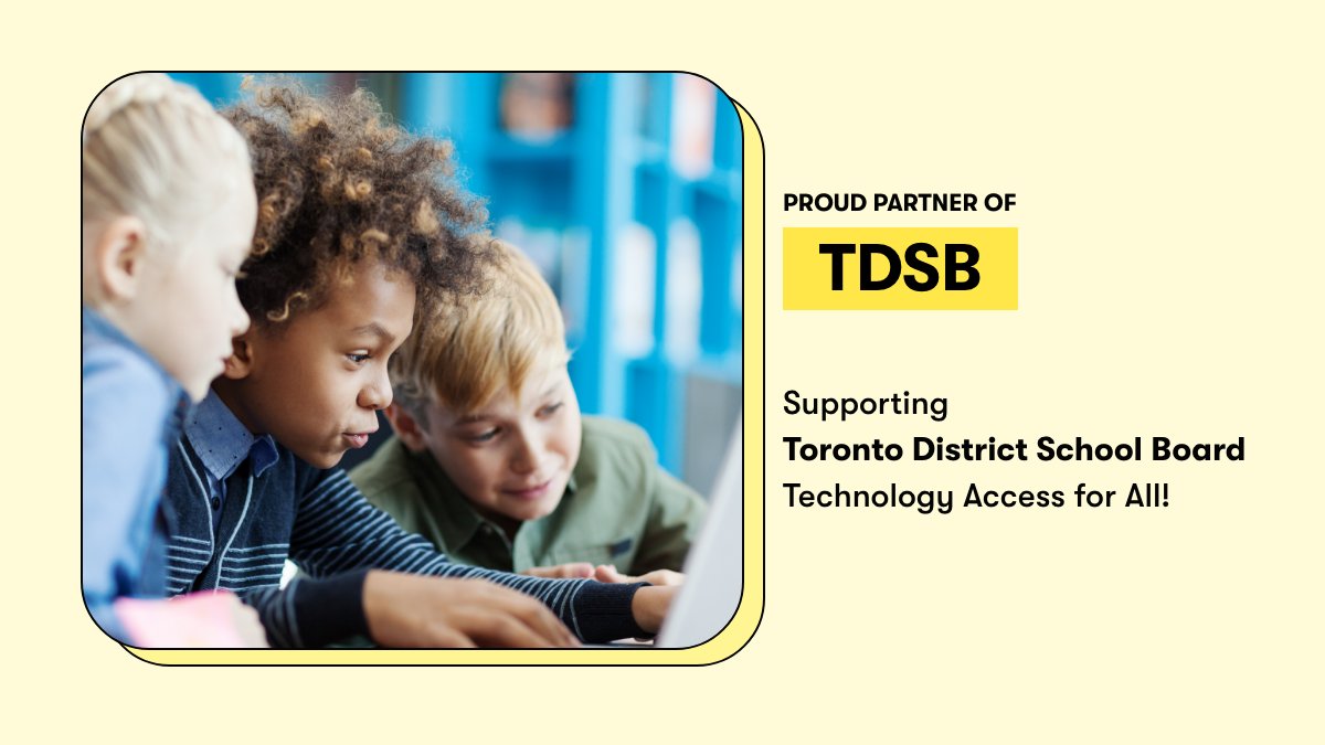 We're excited to see what the spring brings for @torontoDSB's Technology Access for All initiative, bringing access to technology and Internet to Toronto's youth. 💻