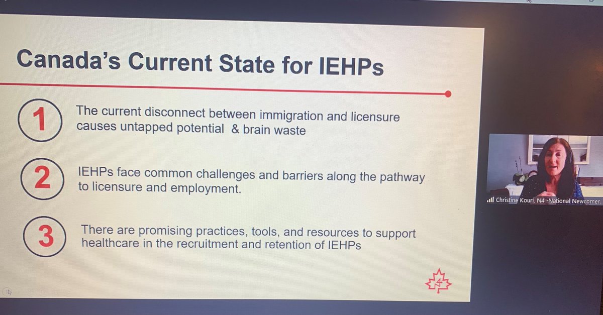 BirchmountGroup's tweet photo. Thank you to Christine Kouri, Manager Health Equity and Diversity @CHEO for your session on Recruiting Internationally Educated Healthcare Workers, it was full of useful updates! #healthcare #solutions #workforceshortage #nursing #canada https://t.co/25HCWKivnQ