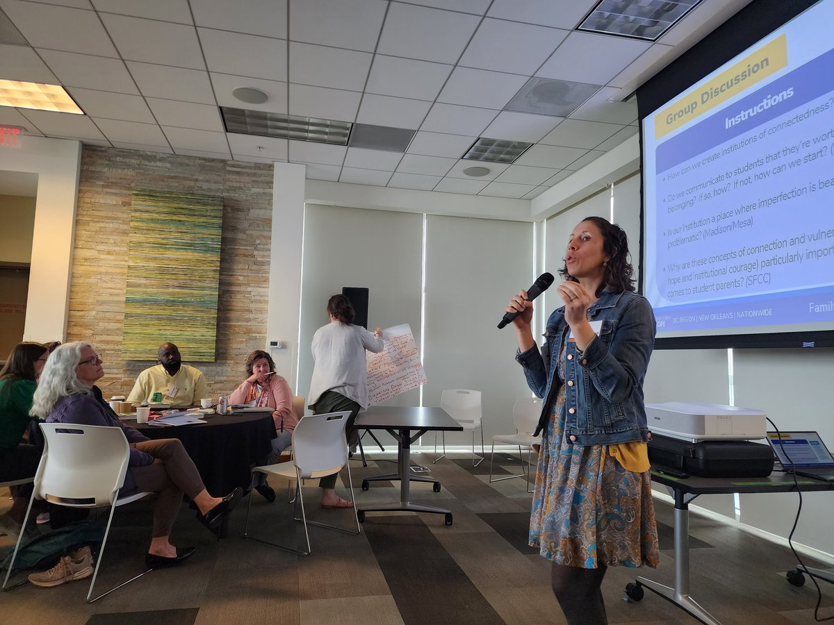@SupportGenHope #familyu Cohort 2 is starting Day 1 discussing leadership, vulnerability, connectedness and belonging. Seven colleges from around the country tansforming campuses for #StudentParents