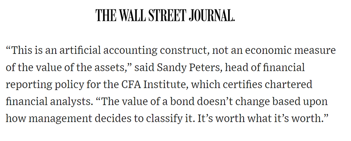 As the Fed’s interest-rate hikes sent bond prices plunging last year, some of the country’s largest banks used a simple accounting maneuver to help keep billions of dollars of losses from piling up 

via <a href="/JonathanWeil/">Jonathan Weil</a> wsj.com/articles/as-in…