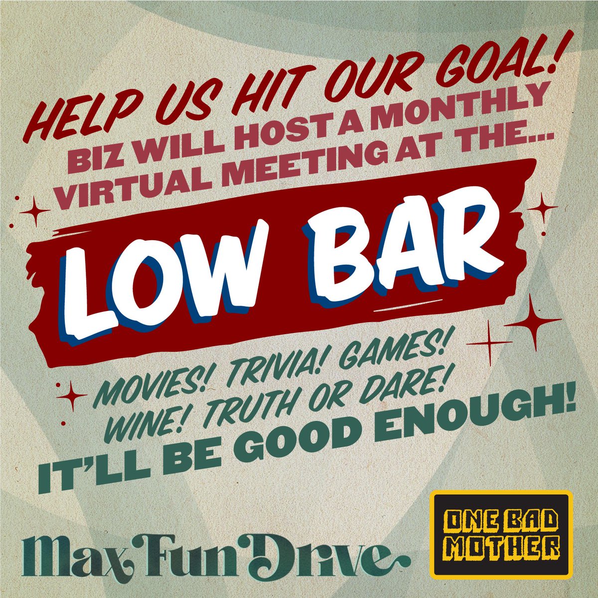OneBadMothers's tweet photo. We are at 169 new/upgrading or boosting members! We need to hit 300! When we do, you can meet me at the Low Bar!! Come one! 3 days left!! #MaxFunDrive https://t.co/GIW9If3qyp @MaxFunHQ https://t.co/RckOIUpk5K