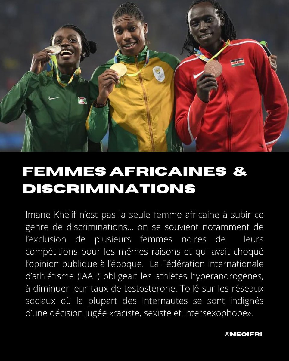 NEOIFRI's tweet photo. Une boxeuse algérienne disqualifiée pour son taux de testostérone ? #iman_khelif #ImaneKhelif https://t.co/whGBIU83j2