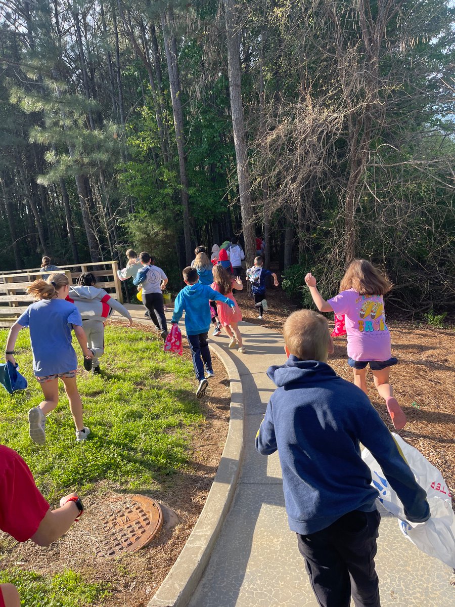 WJESClarke5th's tweet photo. Fifth graders still love egg hunts, and we need more practice with decimals and fractions——so why not merge the two?  Instant engagement as these kids had to earn being able to eat the candy, and the winning team won prize baskets! https://t.co/z33ypOkNfm