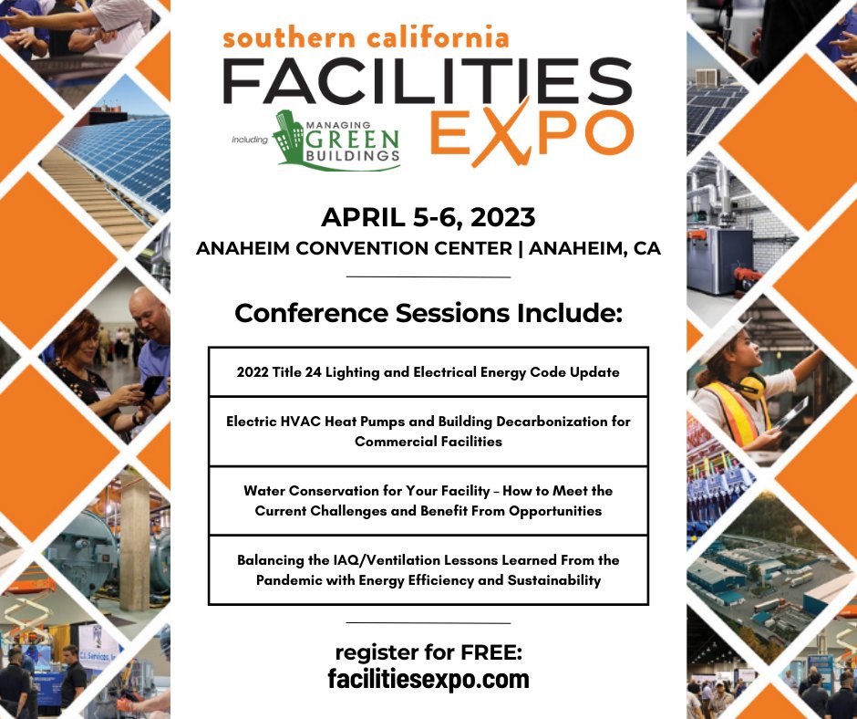 1 WEEK to go... Register for FREE for our annual Southern California Facilities Expo to explore new #products &amp; #innovations AND attend educational sessions like the ones below! We have a lot in store this year, you will not want to miss out. See you there bit.ly/40KDyhb