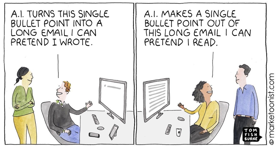 Code.org (@codeorg) on Twitter photo Generative AI: Where "Too long; didn't read" becomes "too long; didn't write." 😂
fal.cn/3wZ86 via <a href="/tomfishburne/">Tom Fishburne</a> Generative AI: Where "Too long; didn't read" becomes "too long; didn't write." 😂
fal.cn/3wZ86 via <a href="/tomfishburne/">Tom Fishburne</a>