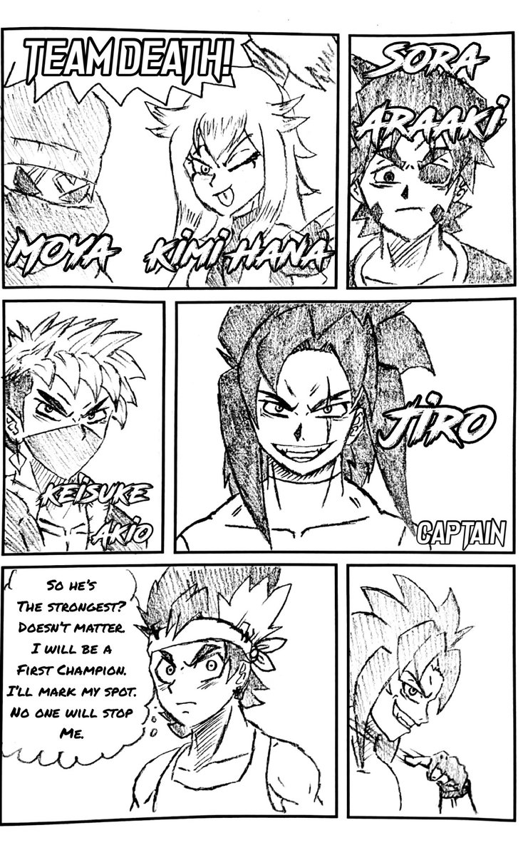 FirstChampManga's tweet photo. Chapter 8: Team Death

(It’s been crazy trying to come up with a new story. There’s been lack of pages just because I’m writing and editing so much.)
Hope you enjoy these drafts! https://t.co/mWK5JE7zte