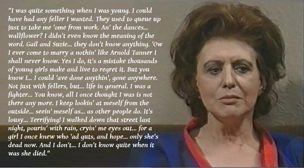 Corriepedia's tweet photo. 45 years ago today #CorrieQuotes #ElsieHoward #AdeleRose #ClassicCorrie https://t.co/BWdosCaqNm