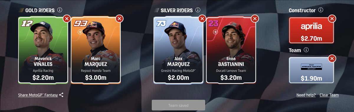 Vamos sin equipo 💥 😍

#MotoGP #MotoGPFantasy