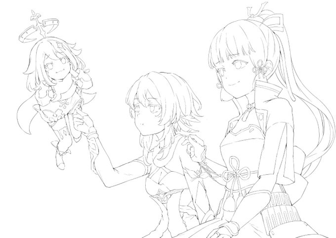 イラコンに出そうとしてた絵の線画 