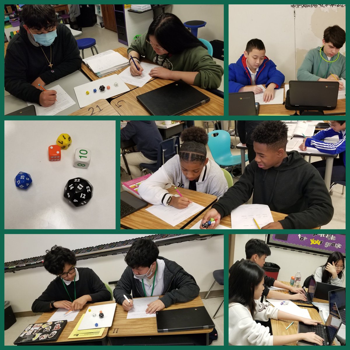 themrsswallow's tweet photo. MAD(mean absolute deviation) with dice! Why do a worksheet when you can do it with dice! #handson #engagement #funteacher @Webb_Bears @GISD_Webb_AVID @AVIDGISD @NikkettaWilson @wright_learning @LizL0vesMath @MabralovesMath @GISD_PD https://t.co/E49KXbCYEm