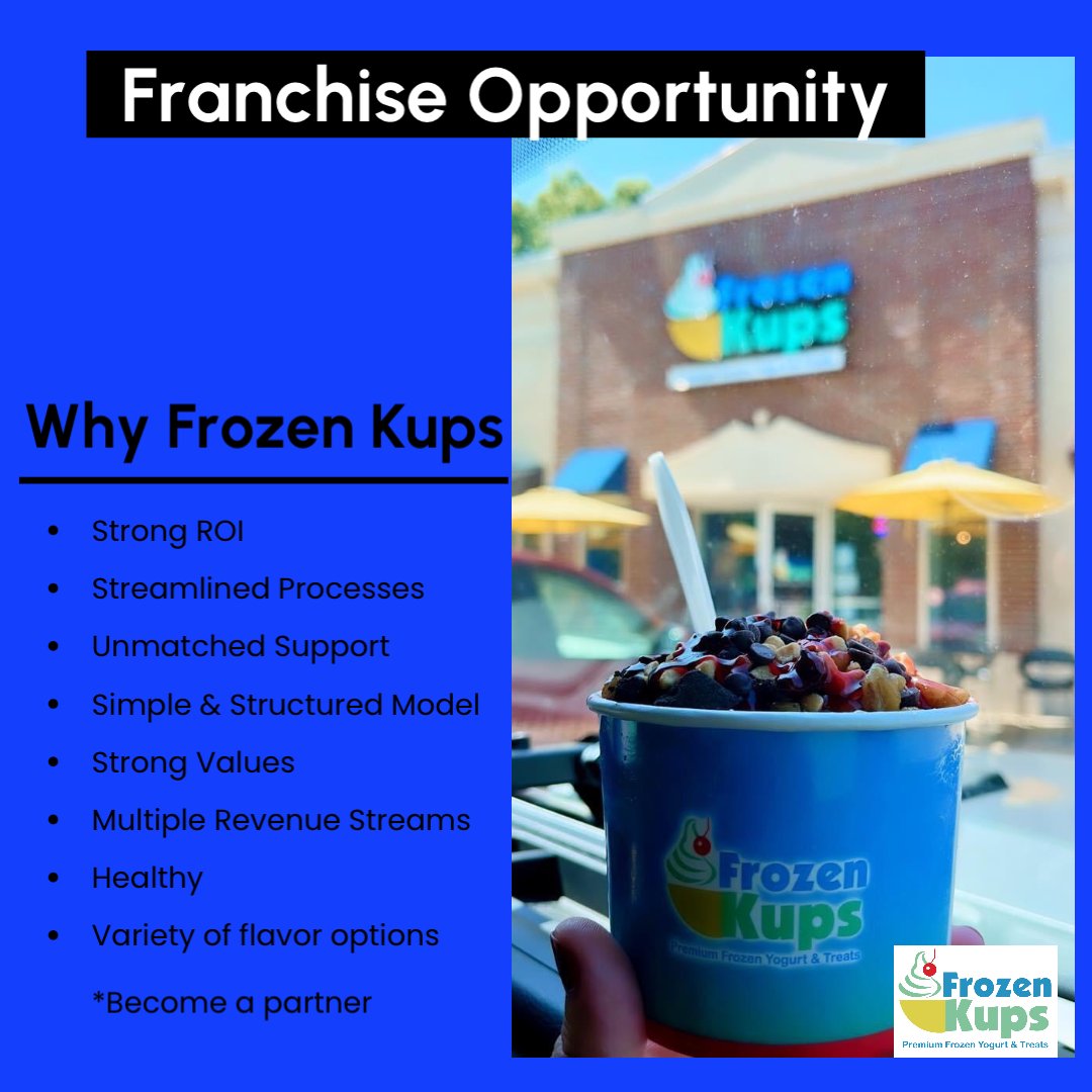 FrozenKups's tweet photo. Become a Franchise Partner.  Get more info from https://t.co/9wv6YymrKt. Fill out the form and one of our Franchise Consultants will reach out to you.  #franchise #business #localbusiness #strong ROI #NC #SC #FL #TX #GA https://t.co/pXZfMmKhV1