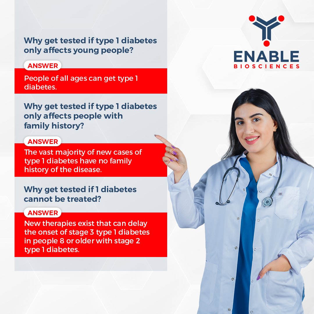 EnableBio's tweet image. Why get tested for type 1 diabetes?

#t1d
#type1diabetes
#type1warrior 
#t1dawareness 
#t1dlookslikeme