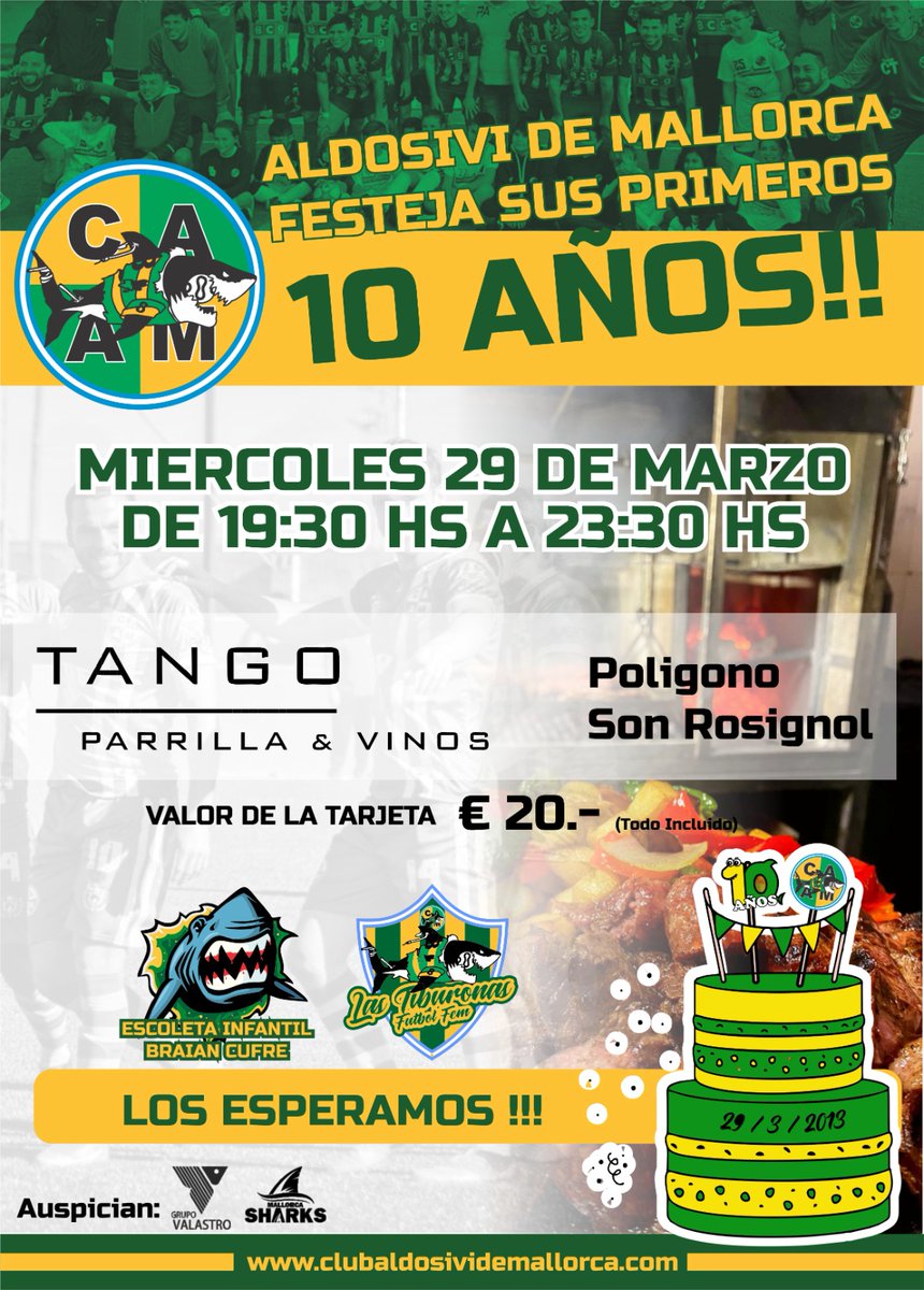 AngelVildozo's tweet photo. Felices 10 años a los amigos de #AldosiviDeMallorca @leoaldosivi 
Se q los voy a visitar pronto!! https://t.co/qjbsdIvJ3a
