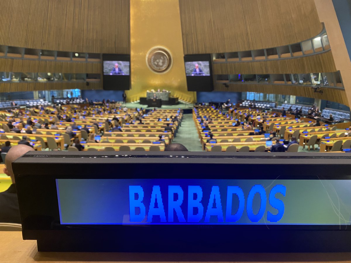 Often, diplomacy ends up being about power. Today, the #UN General Assembly adopted by consensus #Vanuatu's historic initiative.  Today, diplomacy was about the greater global good. #Barbados was a proud co-sponsor. Congratulations to @odo_tevi and his team! #ICJAO4Climate