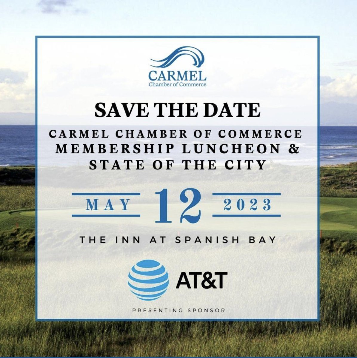 The annual Carmel Chamber Membership Luncheon and State of the City is coming up on May 12th.  Save the date tickets will be on sale in the next week or two.  <a href="/CarmelBTSea/">Carmel-By-The-Sea</a>