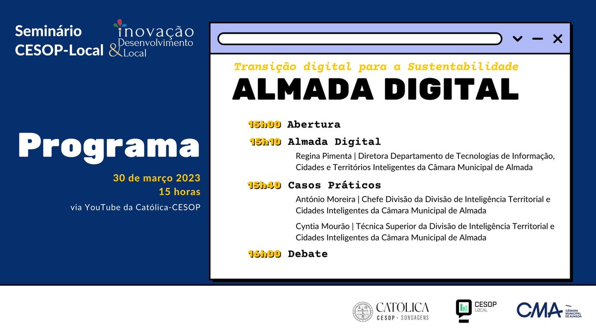 CesopC's tweet photo. É já amanhã.
Participação gratuita mas sujeita a inscrição https://t.co/wHBtfF6ZnU

#Almada #Agenda2030 #ODS  #RedeCESOPLocal #IDL #boaspraticas #Municípios https://t.co/bE5PkYObV6