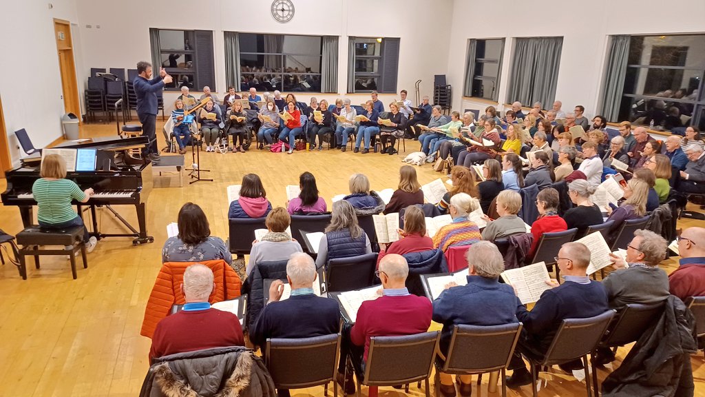BelfPhil's tweet photo. The adult chorus are getting ready for next week's performance of Haydn's Creation with the @UlsterOrchestra and Daniele Rustioni! (You might notice we're not sitting in sections tonight - we've been trying out some different arrangements as part of our choral training 😊) https://t.co/EXnBKdLXkT