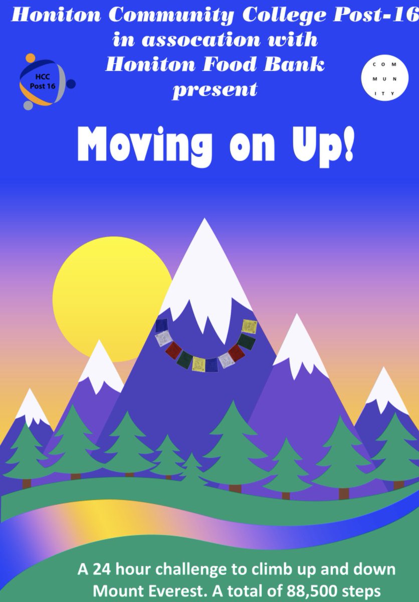 Another 24hr challenge &amp; another worthy charity to support!Tomorrow a ‘mountain’ of donated food will be built for the #honiton Food Bank as we step up Mt Everest. Tired legs ahead but proud to be supporting our community. <a href="/HonitonCC/">HCC</a> <a href="/HonitonNubNews/">Honiton Nub News</a> <a href="/dementiahoniton/">Dementia Friendly Honiton (QAVS)</a> <a href="/TownHoniton/">Honiton Town Council</a>