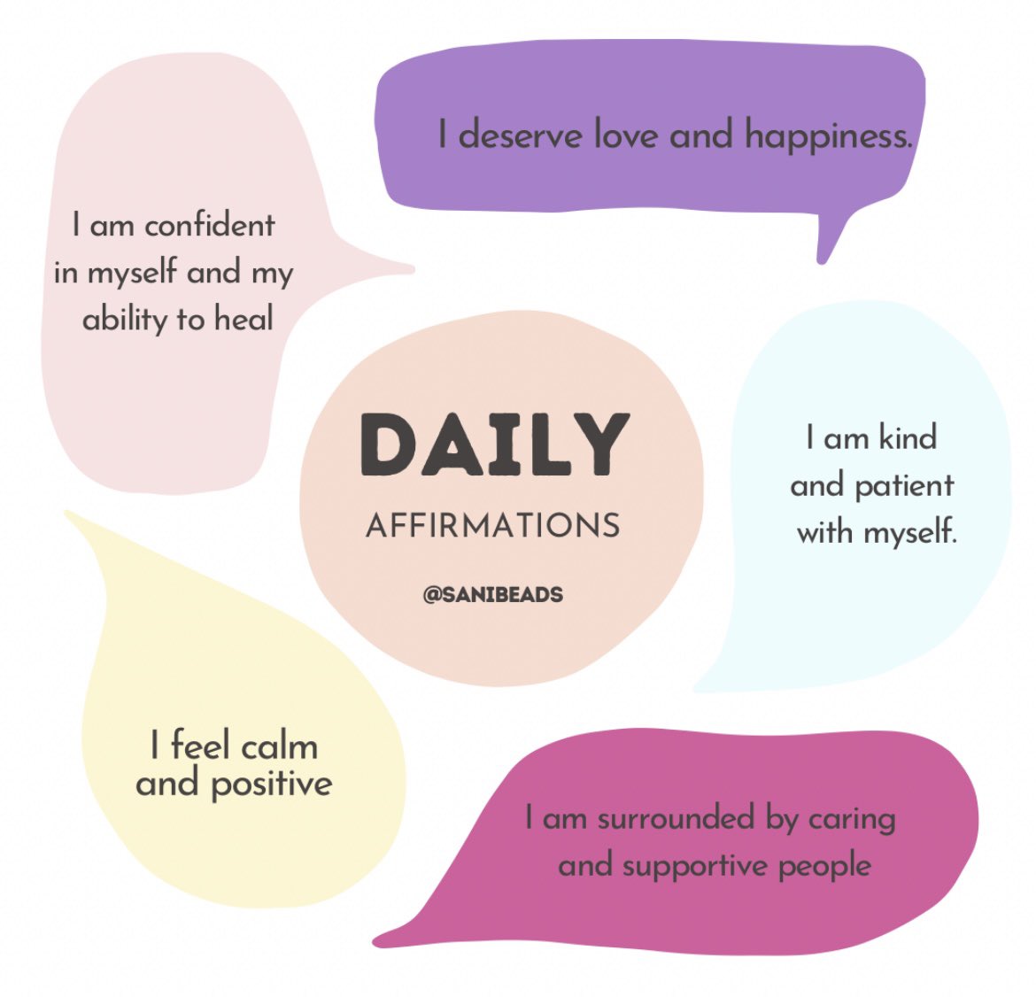SaniBeads's tweet photo. Save these affirmations for everyday use!🤍

Remember to take care of your mental and physical health! https://t.co/e7PgEi0nEr