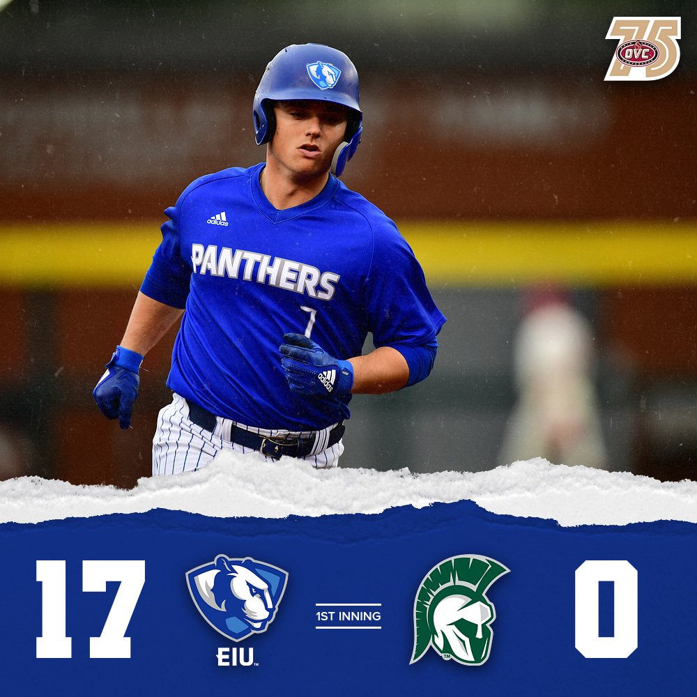 Eastern Illinois Athletics (@eiu_panthers) on Twitter photo SCORE UPDATE
1st Inning
<a href="/EIU_Baseball/">EIU Baseball</a> - 17
Illinois Wesleyan - 0
Panthers hit 17 runs in an explosive 1st inning!
#OVCit | #OVC75 SCORE UPDATE
1st Inning
<a href="/EIU_Baseball/">EIU Baseball</a> - 17
Illinois Wesleyan - 0
Panthers hit 17 runs in an explosive 1st inning!
#OVCit | #OVC75