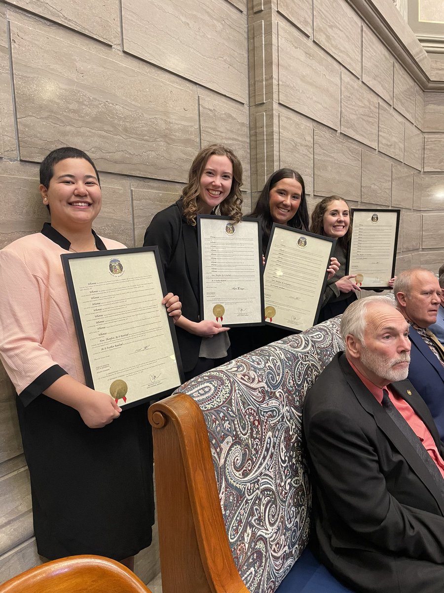 DeeSiscoe's tweet photo. Celebrating excellence at the state capitol today! Thank you @sghein @crystal_quade @Fogle4MO for helping to make today special for our @MissouriState Citizen Scholars! @ClifSmart @deboefr @msu_studentaffa https://t.co/NbRtfOQDoM