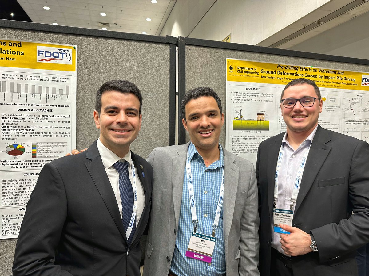 ucf_asce_gi's tweet photo. Excellent work done by our grad students at #geocongress2023 representing the amazing research performed at @ucf See you all next year at #geocongress2024. https://t.co/JZfxSAGfTS