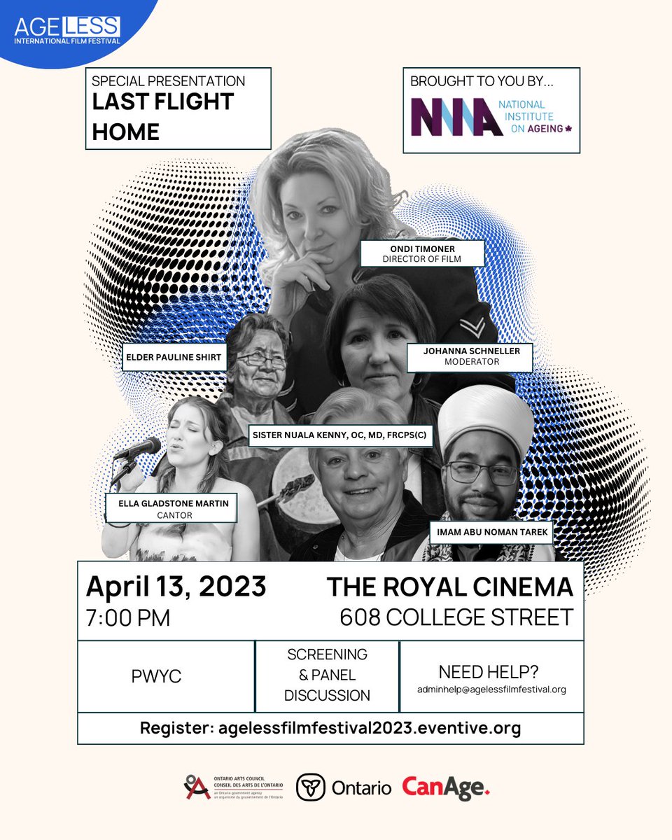 Join us for the <a href="/AgelessFilmFest/">AGELESS International Film Festival</a> screening of <a href="/onditimoner/">Ondi Timoner</a>’s Last Flight Home (2022) on April 13 at 7:00 PM at the Royal Cinema! agelessfilmfestival2023.eventive.org/schedule/6410a…