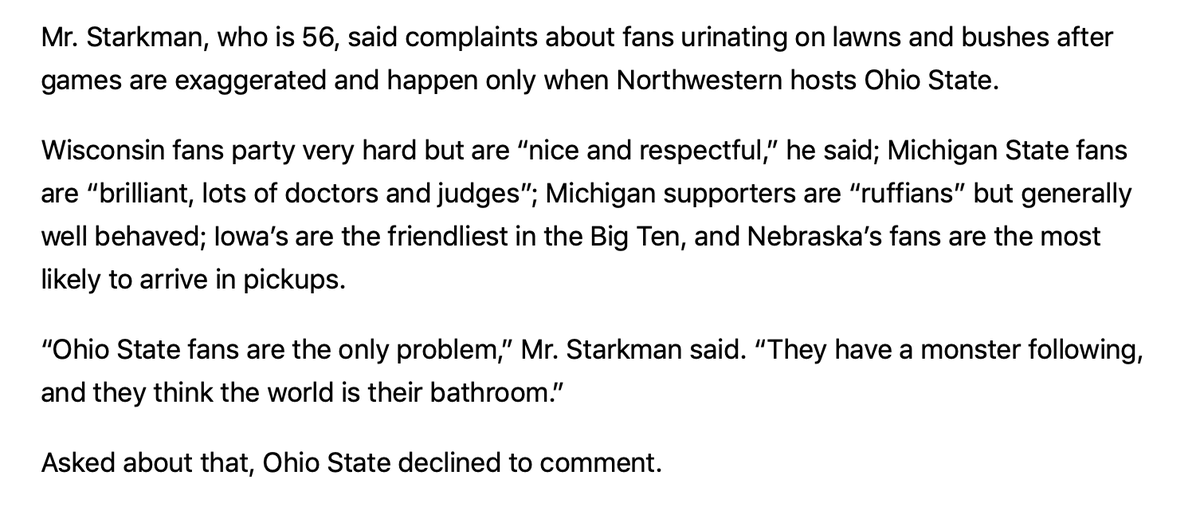 GAllanTaylor's tweet photo. Loved this quote from the Wall Street Journal on residents debating Northwestern's new $800M stadium. #BigTenManners https://t.co/rYSPUByAC2